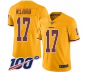 Youth Washington Redskins #17 Terry McLaurin Limited Gold Rush Vapor Untouchable 100th Season Football Jersey