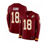 Youth Washington Redskins #18 Trey Quinn Limited Burgundy Therma Long Sleeve Football Jersey