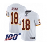 Youth Washington Redskins #18 Trey Quinn White Vapor Untouchable Limited Player 100th Season Football Jersey