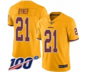 Youth Washington Redskins #21 Earnest Byner Limited Gold Rush Vapor Untouchable 100th Season Football Jersey