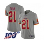 Youth Washington Redskins #21 Sean Taylor Limited Gray Inverted Legend 100th Season Football Jersey