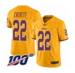 Youth Washington Redskins #22 Deshazor Everett Limited Gold Rush Vapor Untouchable 100th Season Football Jersey
