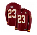 Youth Washington Redskins #23 Bryce Love Limited Burgundy Therma Long Sleeve Football Jersey