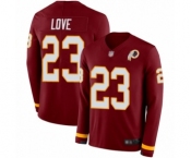 Youth Washington Redskins #23 Bryce Love Limited Burgundy Therma Long Sleeve Football Jersey