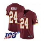 Youth Washington Redskins #24 Josh Norman Burgundy Red Team Color Vapor Untouchable Limited Player 100th Season Football Jersey
