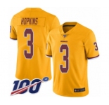 Youth Washington Redskins #3 Dustin Hopkins Limited Gold Rush Vapor Untouchable 100th Season Football Jersey