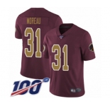 Youth Washington Redskins #31 Fabian Moreau Burgundy Red Gold Number Alternate 80TH Anniversary Vapor Untouchable Limited Player 100th Season Football Jers
