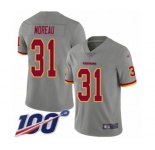 Youth Washington Redskins #31 Fabian Moreau Limited Gray Inverted Legend 100th Season Football Jersey