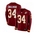 Youth Washington Redskins #34 Wendell Smallwood Limited Burgundy Therma Long Sleeve Football Jersey