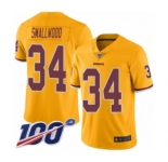 Youth Washington Redskins #34 Wendell Smallwood Limited Gold Rush Vapor Untouchable 100th Season Football Jersey