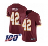 Youth Washington Redskins #42 Charley Taylor Burgundy Red Team Color Vapor Untouchable Limited Player 100th Season Football Jersey