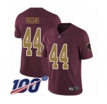 Youth Washington Redskins #44 John Riggins Burgundy Red Gold Number Alternate 80TH Anniversary Vapor Untouchable Limited Player 100th Season Football Jerse