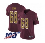 Youth Washington Redskins #68 Russ Grimm Burgundy Red Gold Number Alternate 80TH Anniversary Vapor Untouchable Limited Player 100th Season Football Jersey