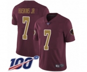 Youth Washington Redskins #7 Dwayne Haskins Burgundy Red Gold Number Alternate 80TH Anniversary Vapor Untouchable Limited Player 100th Season Jersey