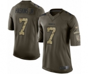 Youth Washington Redskins #7 Dwayne Haskins Limited Green Salute to Service Football Jersey