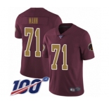 Youth Washington Redskins #71 Charles Mann Burgundy Red Gold Number Alternate 80TH Anniversary Vapor Untouchable Limited Player 100th Season Football Jerse
