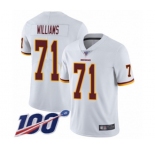 Youth Washington Redskins #71 Trent Williams White Vapor Untouchable Limited Player 100th Season Football Jersey