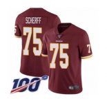 Youth Washington Redskins #75 Brandon Scherff Burgundy Red Team Color Vapor Untouchable Limited Player 100th Season Football Jersey