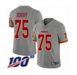 Youth Washington Redskins #75 Brandon Scherff Limited Gray Inverted Legend 100th Season Football Jersey