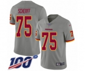 Youth Washington Redskins #75 Brandon Scherff Limited Gray Inverted Legend 100th Season Football Jersey