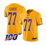 Youth Washington Redskins #77 Ereck Flowers Limited Gold Rush Vapor Untouchable 100th Season Football Jersey