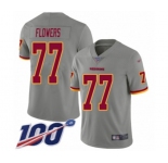 Youth Washington Redskins #77 Ereck Flowers Limited Gray Inverted Legend 100th Season Football Jersey