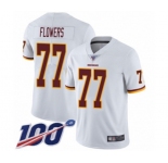 Youth Washington Redskins #77 Ereck Flowers White Vapor Untouchable Limited Player 100th Season Football Jersey