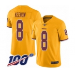 Youth Washington Redskins #8 Case Keenum Limited Gold Rush Vapor Untouchable 100th Season Football Jersey