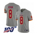 Youth Washington Redskins #8 Case Keenum Limited Gray Inverted Legend 100th Season Football Jersey