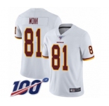 Youth Washington Redskins #81 Art Monk White Vapor Untouchable Limited Player 100th Season Football Jersey