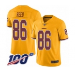 Youth Washington Redskins #86 Jordan Reed Limited Gold Rush Vapor Untouchable 100th Season Football Jersey