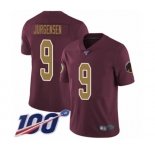 Youth Washington Redskins #9 Sonny Jurgensen Burgundy Red Gold Number Alternate 80TH Anniversary Vapor Untouchable Limited Player 100th Season Football Jer