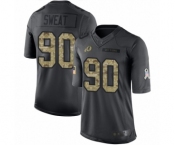 Youth Washington Redskins #90 Montez Sweat Limited Black 2016 Salute to Service Football Jersey