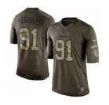 Youth Washington Redskins #91 Ryan Kerrigan Elite Green Salute to Service Football Jersey
