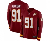 Youth Washington Redskins #91 Ryan Kerrigan Limited Burgundy Therma Long Sleeve Football Jersey