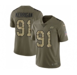 Youth Washington Redskins #91 Ryan Kerrigan Limited Olive Camo 2017 Salute to Service Football Jersey