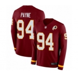 Youth Washington Redskins #94 Da'Ron Payne Limited Burgundy Therma Long Sleeve Football Jersey