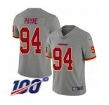 Youth Washington Redskins #94 Da'Ron Payne Limited Gray Inverted Legend 100th Season Football Jersey