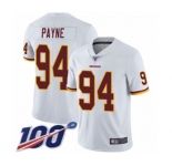 Youth Washington Redskins #94 Da'Ron Payne White Vapor Untouchable Limited Player 100th Season Football Jersey