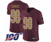 Youth Washington Redskins #98 Matt Ioannidis Burgundy Red Gold Number Alternate 80TH Anniversary Vapor Untouchable Limited Player 100th Season Football Jer