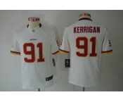 nike youth nfl jerseys washington redskins #91 kerrigan white[nike limited]