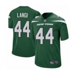 Men's New York Jets #44 Harvey Langi Game Green Team Color Football Jersey