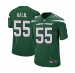 Men's New York Jets #55 Ryan Kalil Game Green Team Color Football Jersey