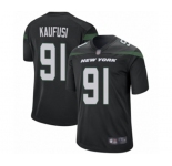 Men's New York Jets #91 Bronson Kaufusi Game Black Alternate Football Jersey