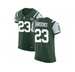 Men Nike New York Jets #23 Terrence Brooks Elite Green Team Color NFL Jersey