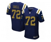 Men Nike New York Jets #72 Brandon Shell Elite Navy Blue Alternate NFL Jersey