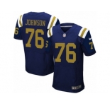 Men Nike New York Jets #76 Wesley Johnson Elite Navy Blue Alternate NFL Jersey
