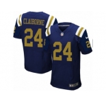 Men's Nike New York Jets #24 Morris Claiborne Elite Navy Blue Alternate NFL Jersey