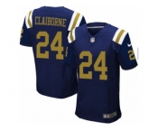 Men's Nike New York Jets #24 Morris Claiborne Elite Navy Blue Alternate NFL Jersey
