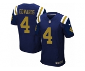 Men's Nike New York Jets #4 Lac Edwards Elite Navy Blue Alternate NFL Jersey